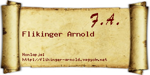 Flikinger Arnold névjegykártya